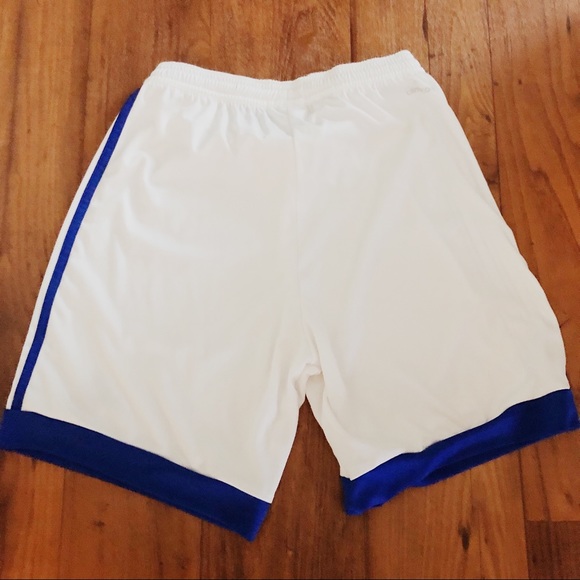 adidas Shorts Adidas Mens Soccer Shorts White Royal Blue Poshmark